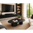 Ver imagem 2 de Mesa de Centro Orgânica Alta 118cm em MDF e Lâmina Natural de Tauari Scarlet Oona Design Preto
