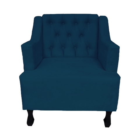 Poltrona Cadeira Decorativa Para Sala E Recepção Genesis Azul Marinho -LM DECOR
