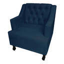 Ver imagem 2 de Poltrona Cadeira Decorativa Para Sala E Recepção Genesis Azul Marinho -LM DECOR