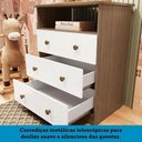 Ver imagem 3 de Cômoda Infantil Smim Peroba em 100% MDF Branco com Carvalho