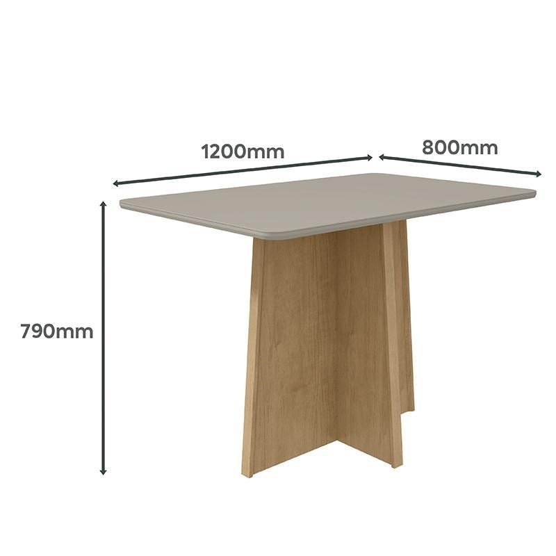 Mesa de Jantar Celebrare 120x80 com 4 Cadeiras Apogeu Amêndoa/Off White ...