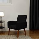 Ver imagem 1 de Poltrona Decorativa para Sala e Quarto Nina Suede Herrero Cor:preto
