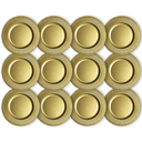 Ver imagem 2 de Kit 12 Sousplat Redondo Dourado Polipropileno 33cm Rafimex