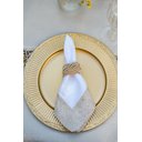 Ver imagem 3 de Kit 12 Sousplat Redondo Dourado Polipropileno 33cm Rafimex