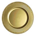 Ver imagem 1 de Kit 12 Sousplat Redondo Dourado Polipropileno 33cm Rafimex