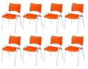 Ver imagem 2 de Cadeira Iso Base Branco Igreja, Escola, Escritório - Laranja Kit 8 Peças