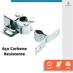 Kit 20 Fecho rolete zincado para móveis e armário - Starfer - 3