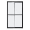 Ver imagem 1 de Porta de Alumínio de Correr 2 Folhas Com Fechadura Lado Esquerdo 210x120 Preto Allo Esquadrias