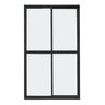 Porta de Alumínio de Correr 2 Folhas Com Fechadura Lado Esquerdo 210x120 Preto Allo Esquadrias - 1