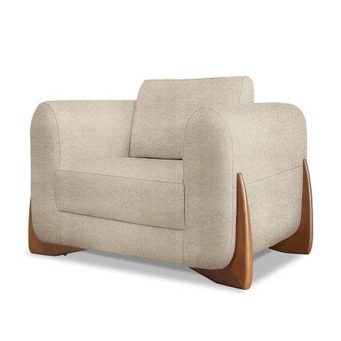 Poltrona Jobim Linho Boucle - Lucadi Home
