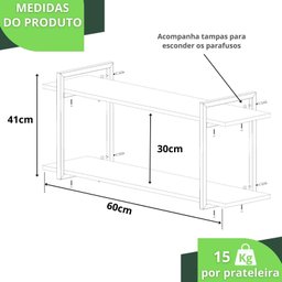 Nicho Industrial Decorativo para Cozinha 60cm Bb F.gnd - 9