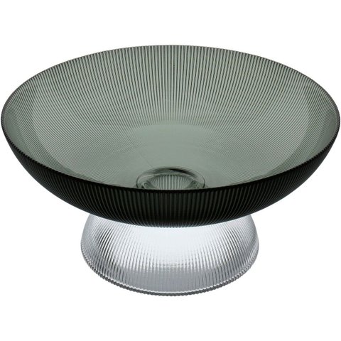 Centro de Mesa Fruteira Home&co com Pé Vidro 15x30x30cm Fumê