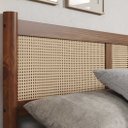 Ver imagem 4 de Cama de Casal Madeira Maciça com Rattan 140 X 190 Cm Castanho Cefira Idimex