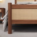 Ver imagem 5 de Cama de Casal Madeira Maciça com Rattan 140 X 190 Cm Castanho Cefira Idimex