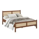 Ver imagem 7 de Cama de Casal Madeira Maciça com Rattan 140 X 190 Cm Castanho Cefira  Idimex