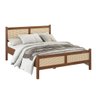 Cama de Casal Madeira Maciça com Rattan 140 X 190 Cm Castanho Cefira  Idimex - 7