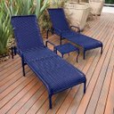 Ver imagem 2 de Kit 2 Espreguiçadeiras Catar + Mesa para Jardim e Piscina - Azul