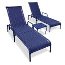 Ver imagem 1 de Kit 2 Espreguiçadeiras Catar + Mesa para Jardim e Piscina - Azul