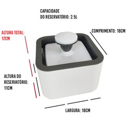 Bebedouro Fonte Agua Filtro Gatos 2.5 litros Cachorro caes Pet Bomba dagua - 2