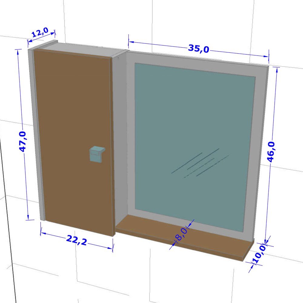 Espelheira Para Banheiro Com Armário 1 Porta Gênova Branco/Ripado - Bechara - 4