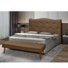 Kit Cabeceira E Puff Pé De Cama Box Estofado Beatriz Suede Anchar Estofados Largura 193 Cm ( Casal - 6