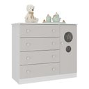 Ver imagem 2 de Cômoda Infantil 95cm 1 Porta com Vidro e 4 Gavetas Pirulito Multimóveis Mp4469 Branco-off White