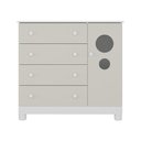 Ver imagem 7 de Cômoda Infantil 95cm 1 Porta com Vidro e 4 Gavetas Pirulito Multimóveis Mp4469 Branco-off White