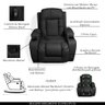 Poltrona do Papai com Massagem e Aquecimento Reclinável Austin Balanço Giratória Pu Preto G31 - Gran - 3