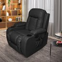 Ver imagem 2 de Poltrona do Papai com Massagem e Aquecimento Reclinável Austin Balanço Giratória Pu Preto G31 - Gran