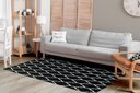 Ver imagem 2 de Tapete Sala ou Quarto Antiderrapante 1,50M x 1,32M Arabesco Geométrico Preto e Branco
