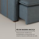 Ver mais imagens de Sofá Cama Retrátil em Madeira Eucalipto e Veludo 200cm Creta Cinza
