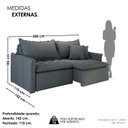 Ver imagem 3 de Sofá Cama Retrátil em Madeira Eucalipto e Veludo 200cm Creta