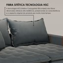 Ver imagem 6 de Sofá Cama Retrátil em Madeira Eucalipto e Veludo 200cm Creta Cinza