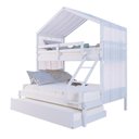 Ver imagem 2 de Treliche Casal/ Solteiro Casinha com Cortina Madeira Maciça Branco Megamobilia