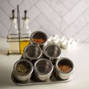 Ver imagem 6 de Porta Condimentos de Aço Inox C/tampa Acrílica e Suporte Imantado 6 Peças Lyor