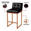 Ver imagem 3 de Banqueta Cozinha Alta com Encosto Industrial Kit 3 Bronze Lirina Pu C05 - D’Rossi