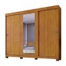 Guarda Roupas Casal Com Espelho 3 Portas de Correr 6 Gavetas Firenze Cinamomo - 2