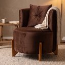 Ver imagem 1 de Poltrona Orgânica Curva Luna Veludo Marrom - Montanaris Decor