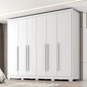 Ver imagem 2 de Guarda Roupa Casal Platina 6 Portas 6 Gavetas MDF Laqueado Branco Absoluto Milani Movelaria