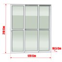 Ver imagem 2 de Porta Correr 3F.Móv.1/3 210 x 120 Elite c/Fechadura Tetra V.Liso Branco Brimak