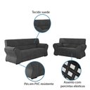 Ver imagem 4 de Conjunto de Sofá 2 e 3 Lugares Holanda Cinza Suede