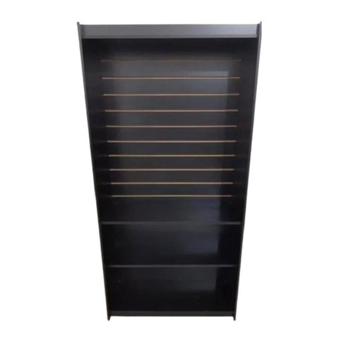 Estante Canaletada com Prateleira 100% Mdf Preto - Suprema Móveis