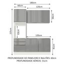 Ver imagem 4 de Armário de Cozinha Compacta 180cm Branco/Cinza Lux Madesa 01