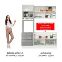 Ver imagem 6 de Armário de Cozinha Compacta 180cm Branco/Cinza Lux Madesa 01