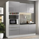 Ver imagem 1 de Armário de Cozinha Compacta 180cm Branco/Cinza Lux Madesa 01