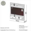 Ver imagem 5 de Painel para Tv até 75 Polegadas 2 Gavetas 183cm Ripado Freijó/off White - Dalla Costa