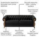 Ver imagem 5 de Sofá Living Capitone 2 Lugares Milano 188 cm Pes Madeira Courino Tcs 724 Moll