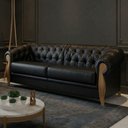 Ver imagem 2 de Sofá Living Capitone 2 Lugares Milano 188 cm Pes Madeira Courino Tcs 724 Moll