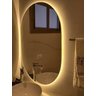 Espelho Oval com Luz de Led Branco Quente 90x70 - 2