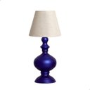 Ver imagem 1 de Abajur de Cerâmica Pequeno Imperial Azul Royal com Cúpula de Tecido